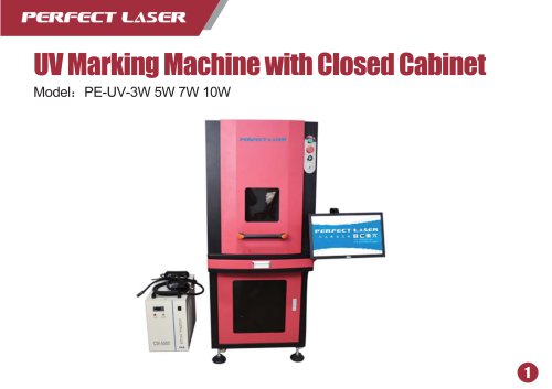 Perfect Laser Fiber Laser Marking Machine with cabinet PE-UV-3W 5W 7W 10W