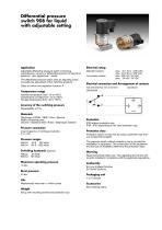 Differential pressure switch 908 for liquid with adjustable setting