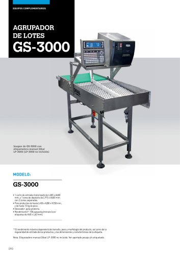 AGRUPADORES DE LOTES SERIE GS-3000