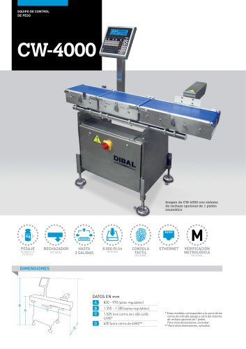 CONTROLADORAS AUTOMÁTICAS DE PESO SERIE CW-4000