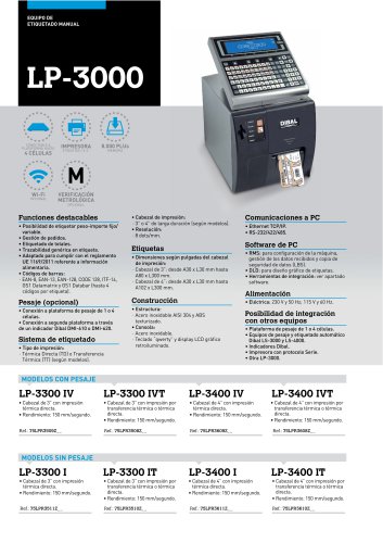 ETIQUETADORAS MANUALES SERIE LP-3000