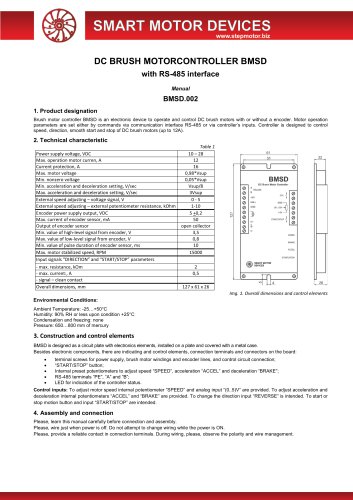 DC BRUSH MOTORCONTROLLER BMSD