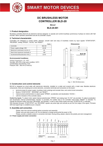 DC BRUSHLESS MOTOR CONTROLLER BLD-20