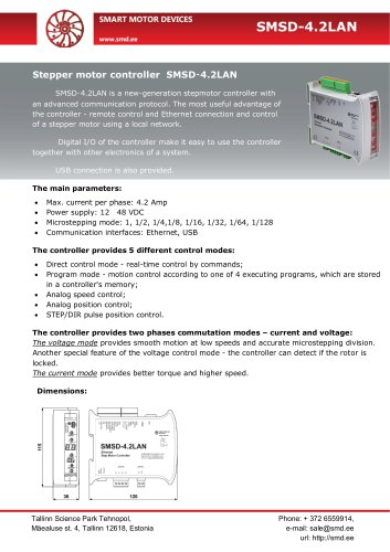 Ethernet stepper motor controller SMSD‑4.2LAN