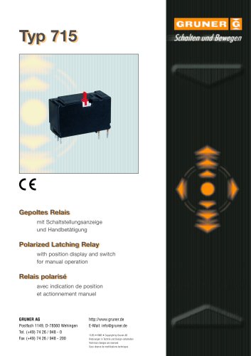 Latching Relays 8 - 20 Ampere 715L 