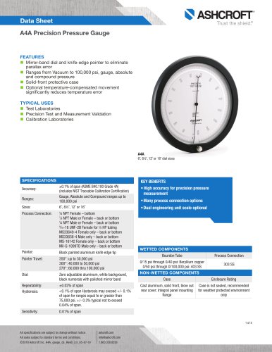 A4A Precision Pressure Gauge