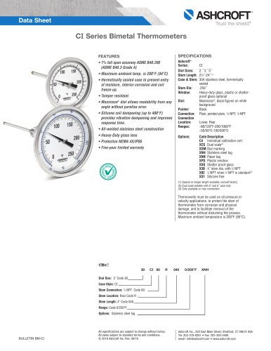 CI Bimetal Thermometer