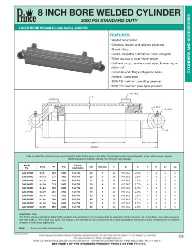 8 INCH BORE WELDED CYLINDER