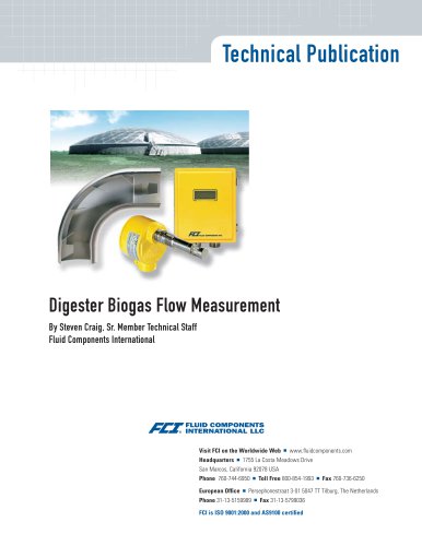 Digester Biogas Flow Measurement