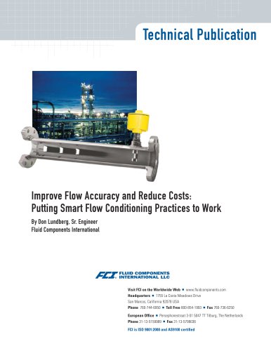 Flow Conditioning Improves Flow Measurement Accuracy and Reduces Process Plant Cost