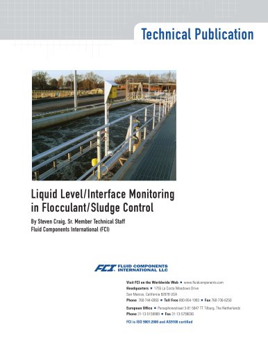 Liquid Level/Interface Monitoring in Flocculant/Sludge Contro