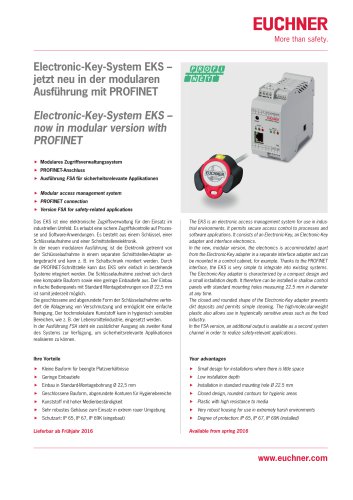 2015 Electronic-Key-System EKS – now in modular version with PROFINET