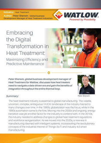 Embracing digital transformation in Heat Treat