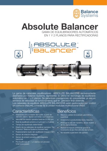 Absolute Balancer Gama de equilibradores automáticos en 1 y 2 planos para rectificadoras