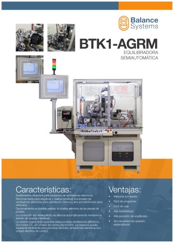 BTK1-AGRM Máquina equilibradora semi automática para electroventiladores