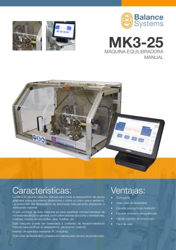 MK3-25 Maquina equilibradora manual