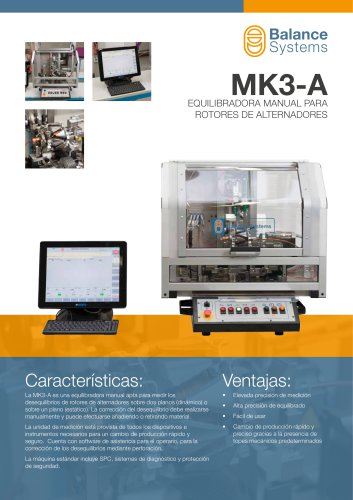 MK3-A Equilibradora manual para rotores de alternadores