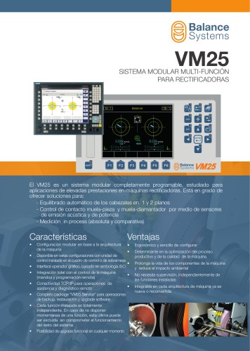 VM25 Sistema modular para control el ciclo de rectificado