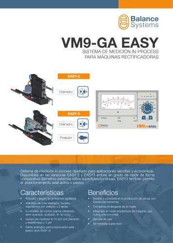 VM9-GA EASY Sistema de medición in-process para máquinas rectificadoras