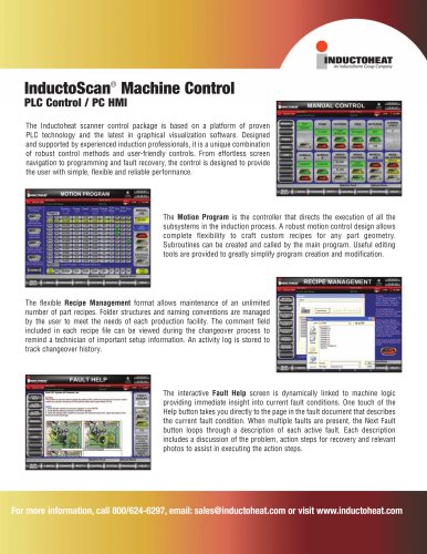 InductoScan® Machine Control PLC Control / PC HMI