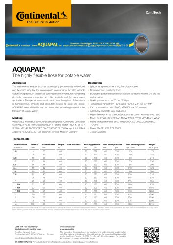 Data sheets Water Hoses IFS-data-water