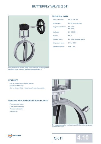 BUTTERFLY VALVE Q 011