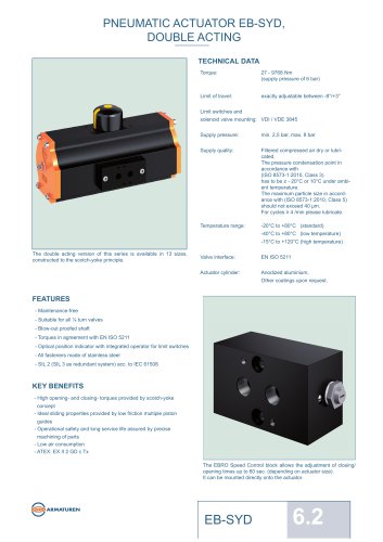 PNEUMATIC ACTUATOR EB-SYD,DOUBLE ACTING