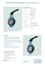 WAFER PATTERN BUTTERFLY VALVE TYPE Z 011-A