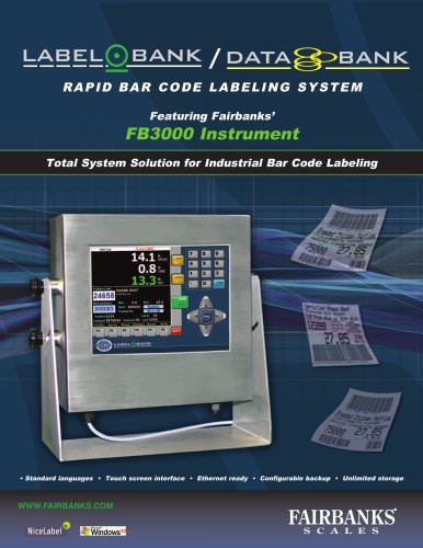 FB3000 Instrument RAPID BAR CODE LABELING SYSTEM