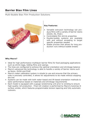 Barrier Biax Film Lines