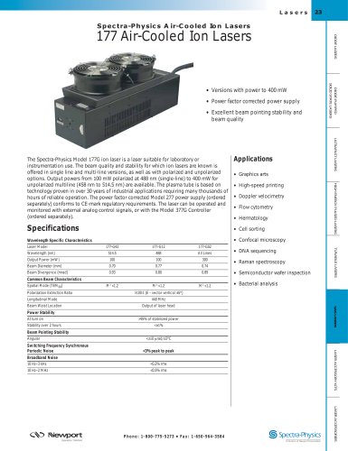 177 Air-Cooled Ion Lasers  