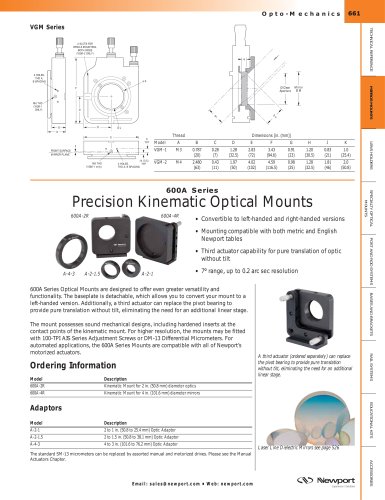 600A Series Heavy-Duty Configurable Optical Mounts  