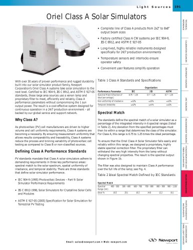 Class A Solar Simulators  