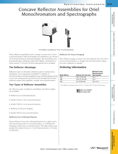 Concave Reflector Assemblies for Oriel Monochromators and Spectrographs  