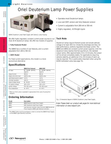 Deuterium Lamp Power Supplies  