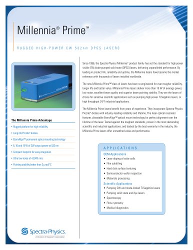 DPSS Lasers- Millenia® Prime™