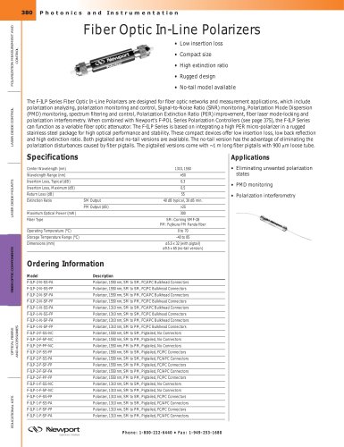 Fiber Optic In-Line Polarizers  