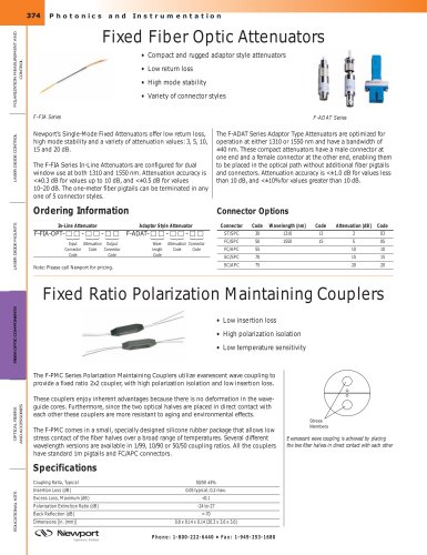 Fixed Fiber Optic Attenuator  