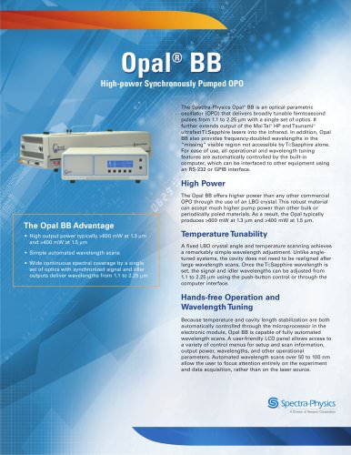 High-power Synchronously Pumped OPO-Opal® BB