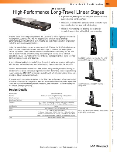 IMS Series High-Performance Long-Travel Linear Stages  