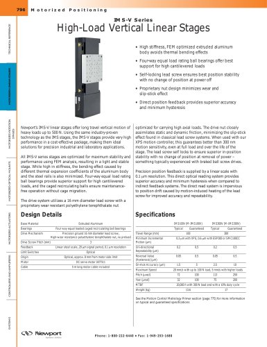 IMS-V Series High-Load Vertical Linear Stages  