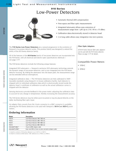 Low-Power Photo-Detectors, Legacy 918 Series  