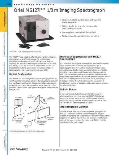 Oriel MS127i™ 1/8 m Imaging Spectrograph  