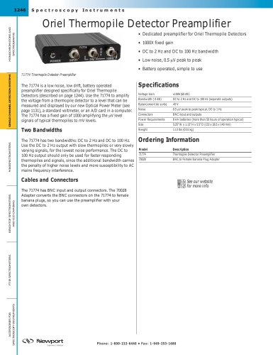 Oriel Thermopile Detector Preamplifier  