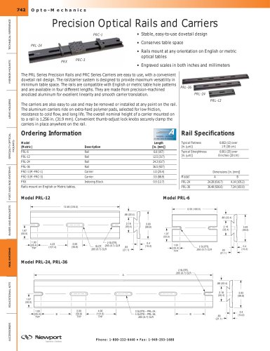 Precision Optical Rails and Carriers  