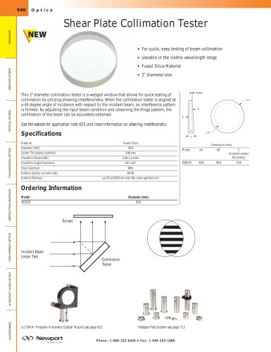 Shear Plate Collimation Tester  