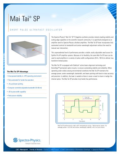 Short Pulse Ultrafast Oscillator-Mai Tai® SP