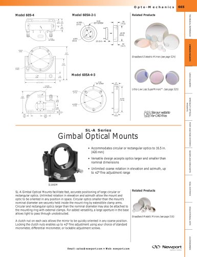 SL-A Series Clear-Base Precision Gimbal Mounts  