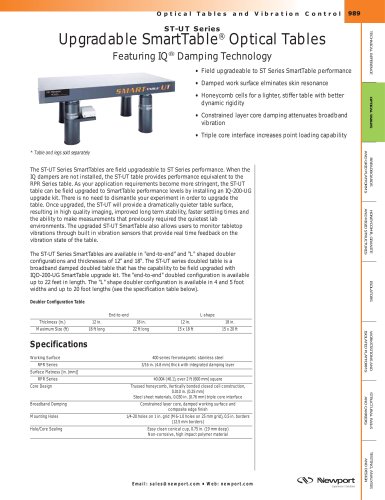 ST-UT Series Upgradable SmartTable® Optical Tables featuring IQ® Damping Technology