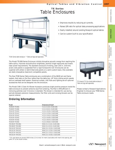 TE Series Table Enclosures  